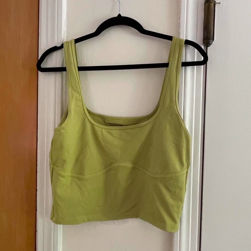 green tank top